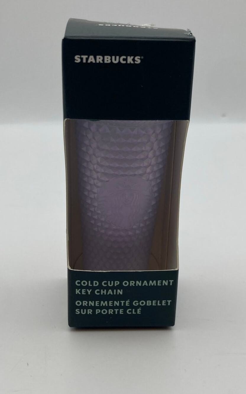 Starbucks Collectible Keychain Ornament Tumbler Cold Cup Clear Studded NIB